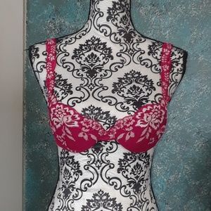 La Perla red and white demi bra size 2